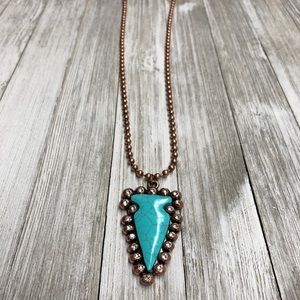 Arrowhead Long Necklace and Earrings Set